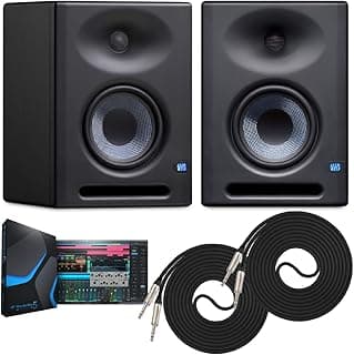 سماعات استوديو PreSonus Eris E5 XT مقاس 5.25 بوصة 80 وات ثنائية الاتجاه مع دليل موجي EBM (زوج) + 2 كابل Bespeco للأجهزة بطول 3 متر