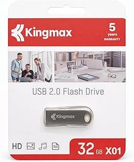 كينج ماكس ذاكرة فلاش USB 2.0 32GB X01، عصا ذاكرة محمولة، نقل بيانات عالي السرعة، تصميم صغير ومتين، مثالي للمستندات والموسيقى والصور والفيديوهات، ضمان 5 سنوات
