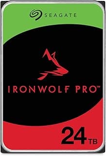 IronWolf Pro 24 TB, NAS Internal Hard Drive, 3.5 Inch, 7200 U/Min, CMR, 256 MB Cache, SATA 6 GB/S, incl. 3 Years Rescue Service, Modellno.: ST24000NTZ02