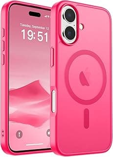 Magnetic for iPhone 17 Case (Compatible with MagSafe)(Military Grade Drop Protection) Translucent Matte Shockproof with Anti-Fingerprint Phone Cover (Hot Pink)