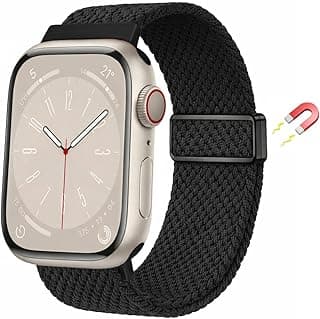 Dl3 Mobilak Sport Solo Loop Compatible with Apple Watch Band 42mm 44mm 45mm 46mm 49mm for Women Men,Magnetic Strap Stretchy Braided Wristband for iWatch Series 11 10 9 8 7 6 5 4 3 Ultra 3 2 1 SE SE2