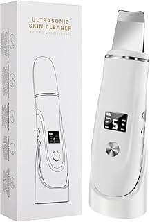 Skin Scrubber, Blackhead Remover Tool with Rechargeable Base, LCD Display, Ultrasonic Skin Scraper Pore Cleanser Skin Care Tools for Facial Deep Cleansing - 4 Modes