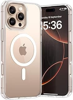 for iPhone 16 Pro Max Case Clear [Compatible with Magsafe] [Strong Magnet] [Non-Yellowing] Magnetic Slim Thin Bumper Phone Cover, Lightweight, and Durable Clear