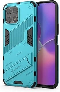 TPU Shockproof Phone Case with Invisible Holder For Huawei Honor X8 4G Punk Armor 2 in 1 PC (light blue)