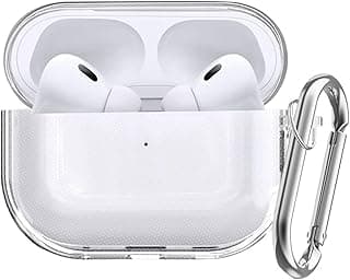 جراب Fekra لسماعات AirPods Pro 3 شفاف 2025، مضاد للصدمات، TPU ناعم شفاف للغاية ومضاد للاصفرار مع ميدالية مفاتيح (شفاف)
