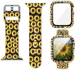 Silicone Printed Band for Apple Watch Case 6/5/4/3/2/1 - 44 - Sun Flower