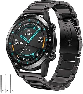 Strap Compatible with Huawei Watch GT 2/GT3 46 mm Bracelet/Huawei Watch 3 Strap, 22 mm Stainless Steel Metal Replacement Strap for Huawei GT 2/GT 2e/H GT/GT 2 Pro/Active/Huawei Watch 3/3 Pro/4
