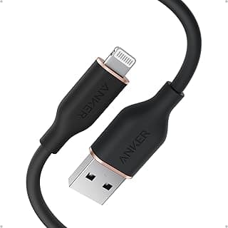 Anker PowerLine III Flow, USB A to Lightning Cable for iPhone 15 15 Pro 14 13 X XS XR 8 Plus [MFi Certified, 3ft, Black] Power Delivery, Silicone Cable (Charger Not Included)18 Months Warranty