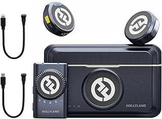 Hollyland Lark M2 Wireless Lavalier Microphone for Camera PC Laptop Phones, Mini Lapel Microphone Wireless, 48KHz 24Bit, 1000ft Range, Noise Cancellation, 30H Battery for Video Recording