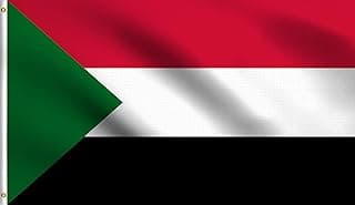علم السودان 91 سم ×1.5 متر مصنوع من البوليستر بنسبة 100% وخيط 100 دينير من دي ام اس اي هولسيل