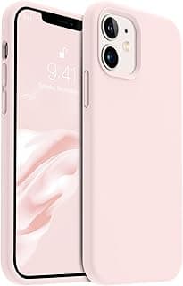 Compatible with iPhone 12 Phone Case and iPhone 12 Pro Case 6.1 inch,Silky Touch Premium Soft Liquid Silicone Rubber Anti-Fingerprint Full-Body Protective Flexible Bumper Case (Chalk Pink)