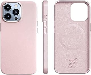 جراب جلد فاخر لـ ابل iPhone - جراب موبايل فخم - ارتقِ بهاتف ابل الخاص بك بأناقة وحماية لا تضاهى (iPhone 13 Pro Max، وردي فاتح)