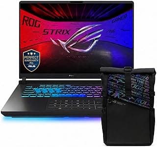 اسس روج ستريكس G16 [G615LM-RV009W] U9-275HX / DDR5 16GB / 512GB SSD / RTX™ 5060 8GB GDDR7 / FHD+ 16 انش 165Hz / ويندوز 11/1 سنة ضمان برو + [شنطة ظهر روج ]