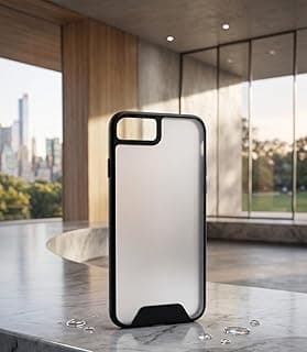 جراب متوافق مع iPhone 6، ظهر شفاف مع إطار أسود، تصميم نحيف