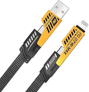 كابل بيانات سريع معدني 4 في 1، كابل مجدول 65W طول 3.9 قدم USB C USB A، كابل شحن متعدد لايفون/ايباد/ماك بوك برو/ايربودز/سامسونج/اندرويد (1.2 متر)