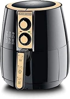 قلاية هوائية Black & Decker سعة 4 لتر 1.2 كجم، لون أسود/ذهبي - Af300-B5