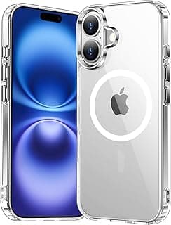 جراب مغناطيسي لهاتف iPhone 16، متوافق مع MagSafe - [شفاف ومضاد للاصفرار] [حماية من السقوط بمعايير عسكرية] [مقاوم للخدش] غطاء مغناطيسي نحيف TPU شفاف (iPhone 16)
