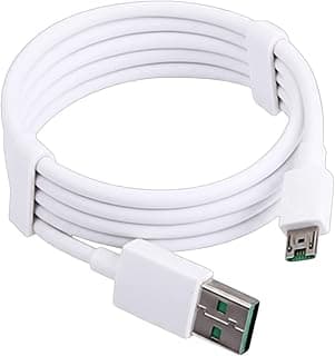 Cable Super Fast Charging & Data Sync Micro USB Cable Compatible with Oppo For RealMe For VOOC Compatible Smartphones (NOT C Type), White