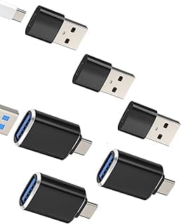 محول USB ذكر من النوع C إلى او تي جي أنثى 3.0، شاحن محول تيبو أنثى من النوع C إلى USB ذكر لآبل آيفون 16/15 برو ماكس لاي باد ماك بوك ثاندربولت، ومتوافق مع ملحقات محول بيانات سامسونج S25، عبوة من 6 قطع