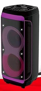 AH-10750 Portable Trolley Bluetooth Speaker – 100W RMS, Double 10" Woofer, LED Lights, USB/SD/FM/BT, Remote Control, Mic Priority, Rechargeable Battery