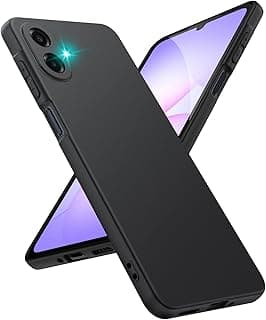 جراب متوافق مع سامسونج Galaxy A07 4G، جراب سليم، جراب سيليكون TPU ناعم - أسود