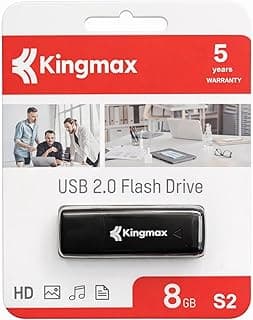 كينج ماكس ذاكرة فلاش USB 2.0 8GB S2، ذاكرة محمولة لنقل البيانات بسرعة عالية، تصميم صغير ومتين، مثالي للمستندات والموسيقى والصور والفيديوهات، ضمان 5 سنوات
