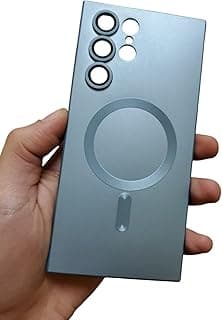Silicone Magnetic Case With Camera All-Round Protection, Shockproof Case Cover For Samsung Galaxy S22 Ultra (Light Blue)