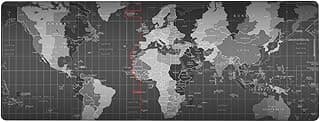 Large Gaming Mouse Pad, Waterproof Extended World Map Mousepad Desktop, Big Long Non-Slip Mouse Mat for Laptop, Keyboard, Computer for Decor Office, 31.5 * 11.8 in