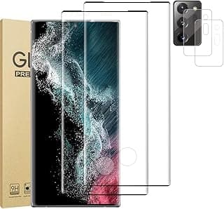 [2+2Pack]Galaxy Note 20 Ultra Screen Protector, HD Clear Tempered Glass Screen Protector, Ultrasonic Fingerprint Support, 3D Curved, Scratch Resistant, Bubble-Free, For Samsung Galaxy Note 20 Ultra 5G