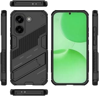 Compatible with Xiaomi Redmi Turbo 5 5G / Xiaomi Poco X8 Pro 5G – New Punk Rugged Case Cover, Heavy-Duty Shockproof with Built-in Kickstand, Anti-Drop (Black)