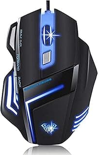 ماوس العاب ضوئي 7 دي بسلك USB 3200 نقطة لكل بوصة للاب توب والكمبيوتر