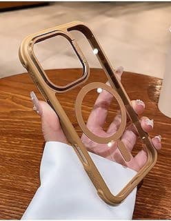 جراب مغناطيسي صديق للبيئة لهاتف iPhone 15 Pro max مع إطار جانبي، متوافق مع غطاء الشحن اللاسلكي، جراب حماية شفاف TPU نحيف ومضاد للصدمات لهاتف iPhone 15 Pro Max (تيتانيوم صحراوي)
