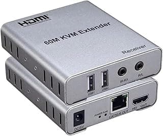 موسع HDMI لمسافة 60 متر مع KVM ومخرج صوت وتحكم IR، يدعم تمديد ماوس وكيبورد USB عبر كابل cat5e cat6، دقة فيديو تصل إلى 1080p-TD-459H