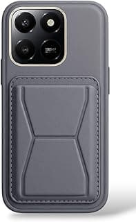 Leather Case Compatible for Honor X7D Shockproof Leather Back Card Storage & case built-in Stand PU leather for a stylish look, comfortable grip (Gray)
