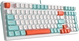 For A4Tech FS300 Mechanical Keyboard – Hot Swappable FS Switch (3Pin /5Pin) – Gasket Building – White Backlit – (AR/EN) 98 Keys – Win/Mac Swap – 4M /1ms (Software) (Panda Snorkeling)