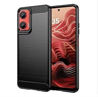 TPU Carbon Fiber Anti-fingerprint Antishock Case For Motorola G35 / Motorola G35 Cover (Black)