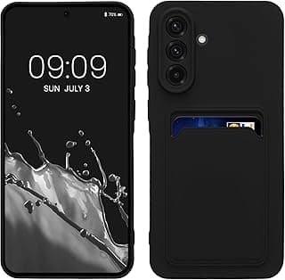 Compatible with Samsung Galaxy A56 Case Soft Silicone Cover with Card Holder Phone Case Stylish Soft Slim Fit Protective Phone Cover (Black)