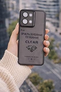 ايكو سيستم جراب شفاف من البولي يوريثين الحراري لموبايل اوبو A6 برو 5G / اوبو A6 برو 4G - غطاء جوال نحيف شفاف مضاد للصدمات مع حماية لعدسة الكاميرا (اسود)