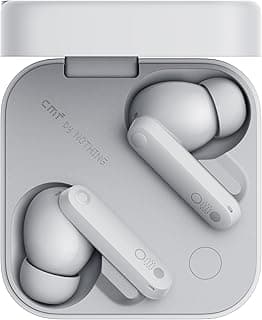 سماعة اذن لاسلكية CMF by Nothing Buds Pro 2، بخاصية إلغاء الضوضاء، صوت عالي الدقة، تأخير منخفض، بطارية 50 ساعة، رمادي فاتح
