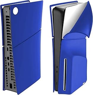 Silicone Cover Skin for PS5 Slim Console, Anti-Scratch Protective Case, Soft Anti-Dust Shockproof Waterproof Shell - Blue