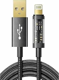 كابل شحن سريع A12 Interstellar Series بقدرة 3 أمبير USB-A إلى Lightning لنقل البيانات والشحن بطول 1.2 متر بتصميم مرن ومتين - أسود