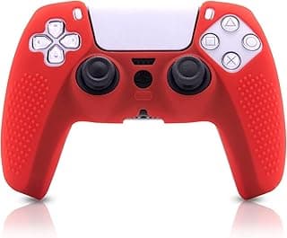 Skade PS5 Controller Silicone Case, Soft Anti-Slip Controller Cover for DualSense, PS5 Controller Accessories (Red)
