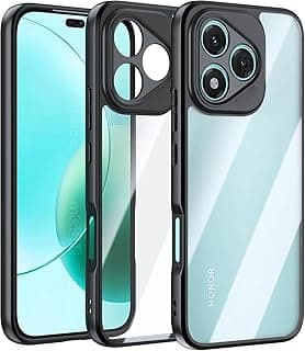 Case For Honor 400 Lite, Crystal Clear case [Not Yellowing] [Military Grade Drop Protection] Shockproof Case Transparent Slim Cover for Honor 400 lite 5G (Black Frame)