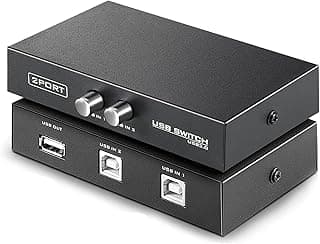 USB Selector 2 Ports Switch for PC Sharing Switch Hub Box,Printer Splitter for Two Computers Sharing 1 Scanner Printers Projector Camera and Keyboard