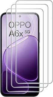 اسكرينة حماية زجاج مقوى لهاتف OPPO A6x / A6 / A6s / A6t / A6t Pro 5G/4G، عبوة من 3 قطع، شفافة وعالية الدقة ومضادة للخدش
