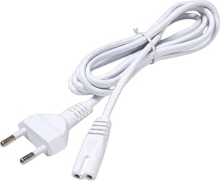 Ultimate Universal 2 Prong Figure 8 AC Power Cord Cable Plug for Printer, Xbox One S X Series S Radio, Ring Light Speaker Multimedia Player Desktop Monitor White