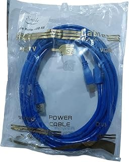 كابل طابعه USB بطول 5 امتار متوافق مع معظم انواع الطابعات واجهزه الاسكانر لتوصيل AM-BM اجهزه المكتب واللاب توب