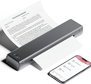 طابعة حرارية M08F بدون حبر بتصميم محمول لاسلكي يعمل بالبلوتوث من فوميمو، تدعم ورق حراري A4 مقاس 210×297 ملم، متوافقة مع موبايلات اندرويد وiOS واجهزة اللاب توب