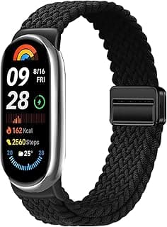 Braided Strap for Xiaomi Mi Band 10/9/8, Men Women Breathable Elastic Nylon with Magnetic Buckle Watch Band for Xiaomi Smart Band 10/Xiaomi Smart Band 9/8