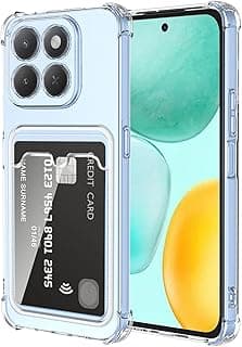 Honor X6C Case Clear Card Holder Back Wallet Crystal Transparent Soft TPU Shockproof Bumper Corner Drop Protection Phone Case Cover With Camera Lens Protection - Transparent